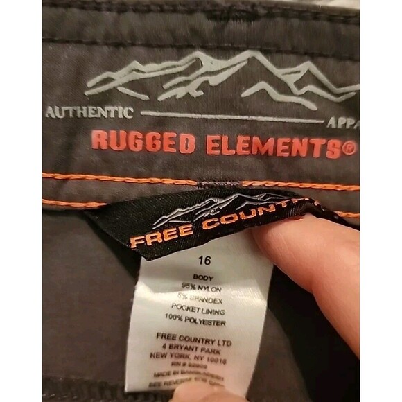 Rugged Elements Mens Youth Shorts Size 16 Lot Of 2  Tan and Dark Grey Cargo - Picture 8 of 10